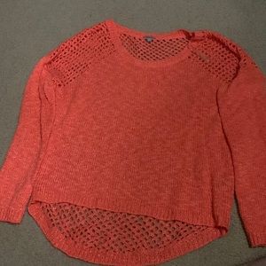 Open backed orange sweater